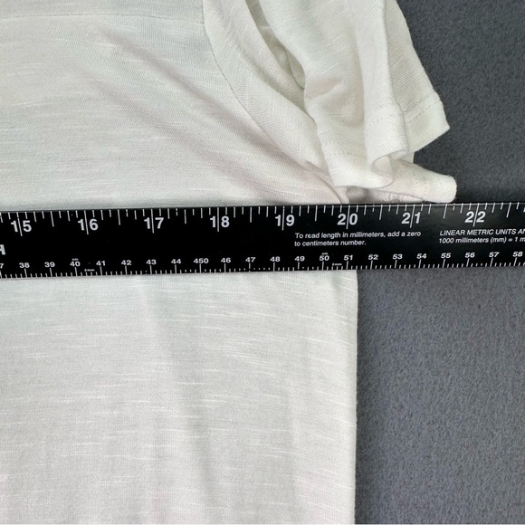 KNOX ROSE White Flowy Boho Short Sleeve Smocked Embroidered Breezy Blouse Size S - Picture 13 of 15